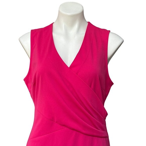 NYDJ  Demi Matte Jersey Fitted Sheath Dress, Pink Sleeveless Women's Size 12 - Picture 4 of 12